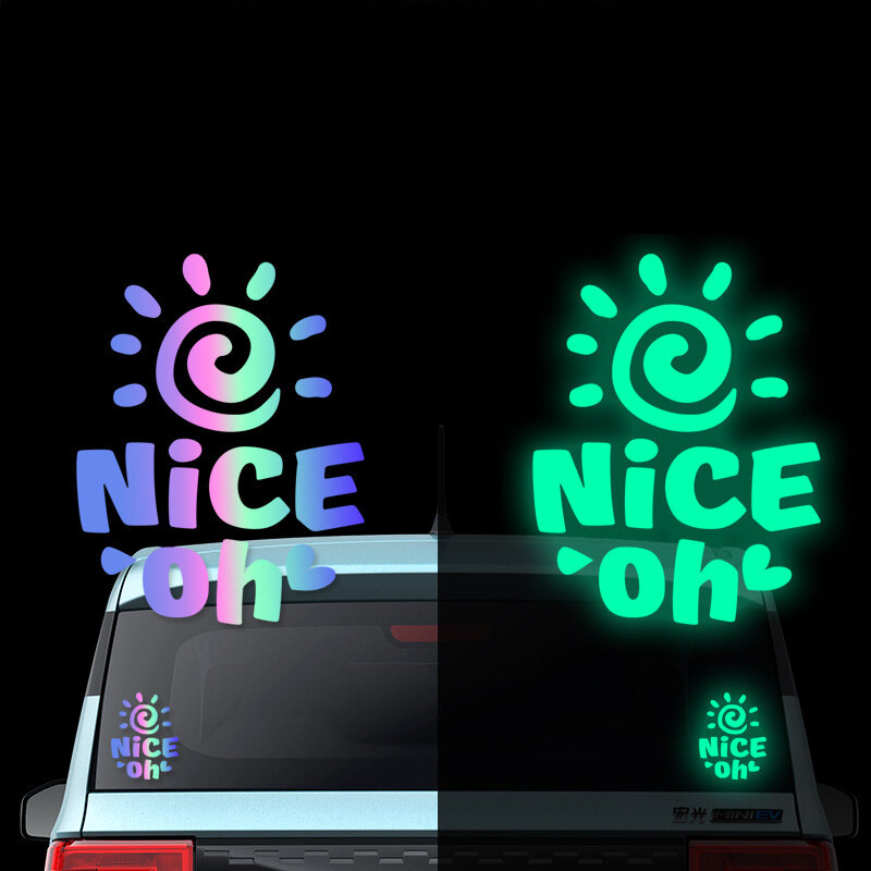 Pegatinas de girasol para coche, calcomanías fluorescentes para decoración de carrocería de coche, Accesorios de estilo