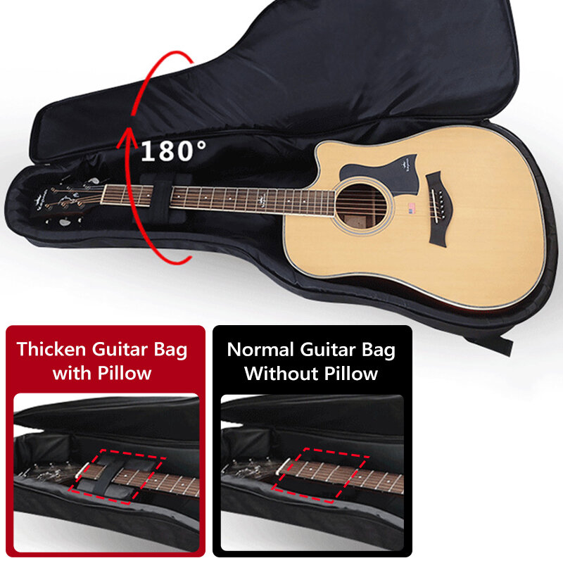 Bolsas impermeables para guitarra de 36, 39 y 41 pulgadas, estuche Oxford para bajo, mochilas portátiles para guitarra, almohadilla gruesa, bolsa sólida usable XA292M