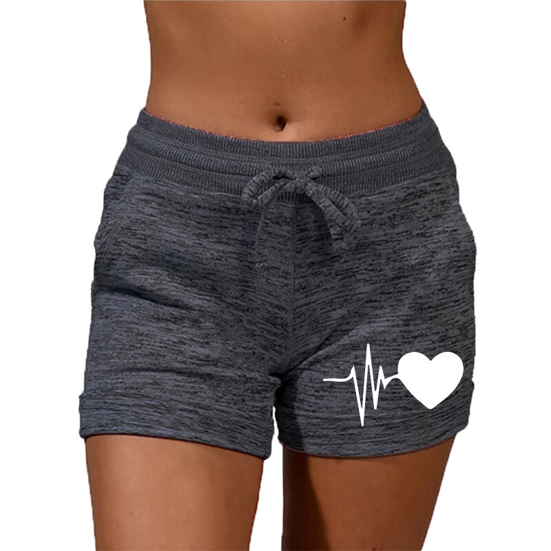 Pantalones cortos de yoga de secado rápido para mujer, shorts deportivos informales de cintura alta con cordón elástico, shorts de fitness para verano