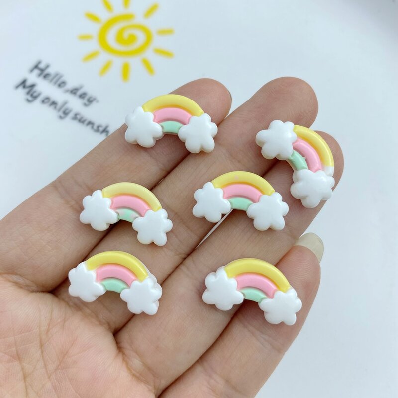 30Pcs New Cute Resin Mini Colorful Rainbow Series Flat Back spedizione gratuita parti per Manicure abbellimenti per accessori per fiocchi per capelli