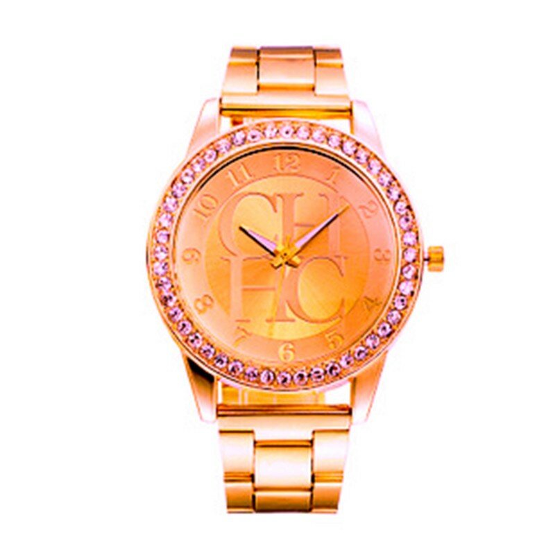 Neue Damen uhren Mode Quarzuhr Damen uhren Luxus Kristall Gold Edelstahl Armbanduhren Relogio Feminino Hot Sale