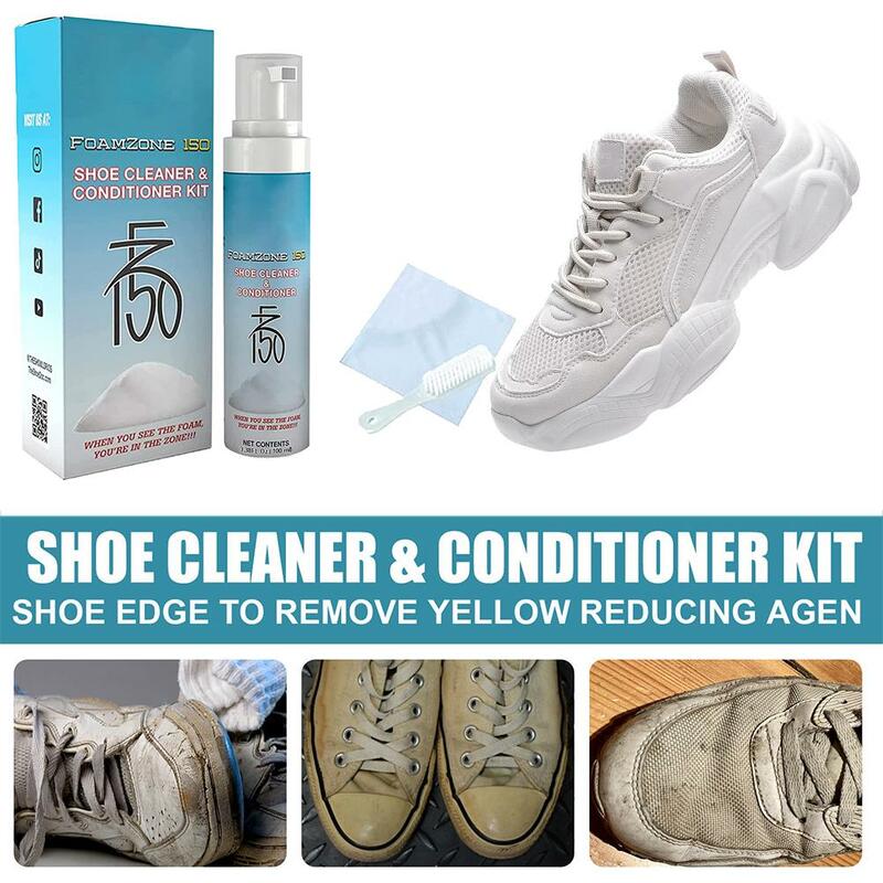 Einfach zu verwendender Schaum Des oxidations mittel Gel wasch frei 100ml Schuh aufhellung praktische Schuhe aufhellen Kit Bürsten reiniger Mittel Schuh mit p f2p7