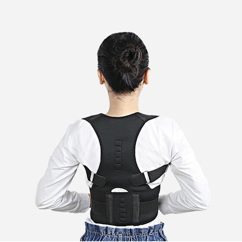 Back Posture Corrector Magnetic Therapy Clavicle Back Straightener Shoulder Support Brace Lumbar Belt Correction Adjustable