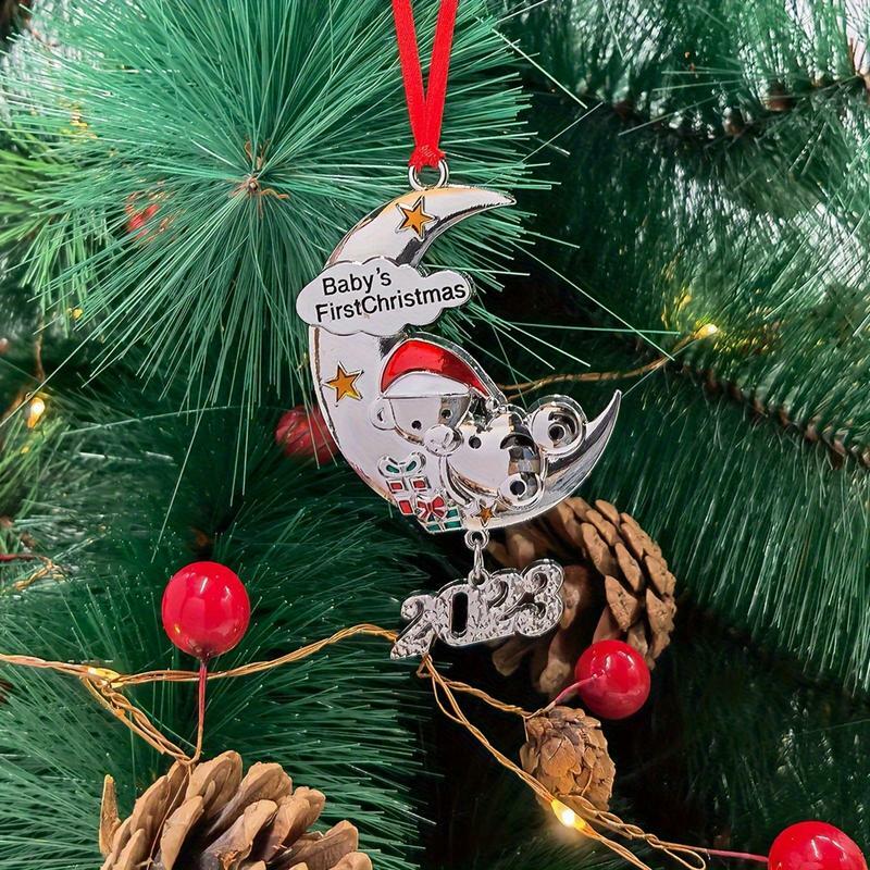 Baby Eerste Kerst Hanger Maan Ontwerp Mijn Eerste Kerst Ornament Decoratieve Kerst Pedant Feestelijke Kerst Charme