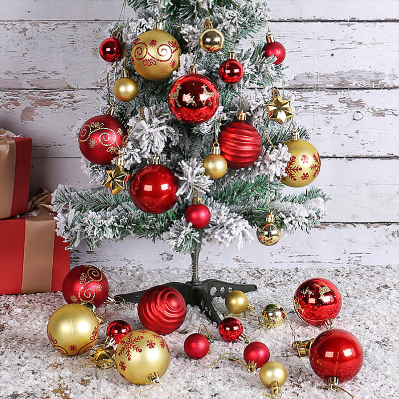 44pcs Christmas Tree Hanging Ball Shatterproof Christmas Ball Christmas Ornaments Baubles Set Decorations For Home Party