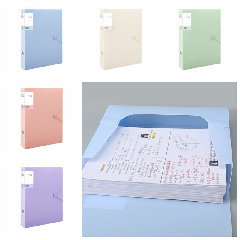 Multifunctionele A4 Bestand Organizer Box Stofdichte Verdikte Document Case Morandi Kleur Pp Plastic Desktop Opbergdoos Archieven