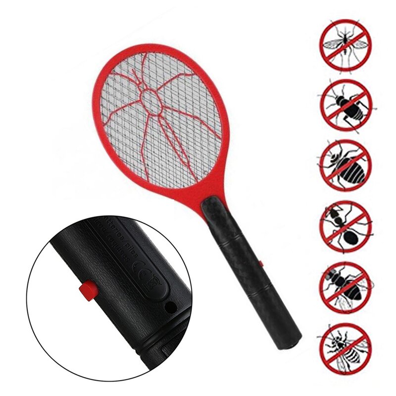 Elektrische Mosquito Racket Killer Elektrische Vliegenmepper Friteuse Vliegt Draadloze Batterij Power Bug Zapper Insecten Racket Doodt Thuis Bug