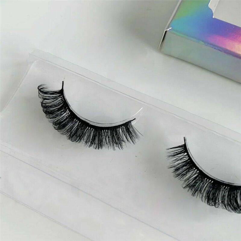 2022 NEW Long Curled Full Natural False Eyelashes Faux Mink Lashes D Curl Russian Strip Lashes