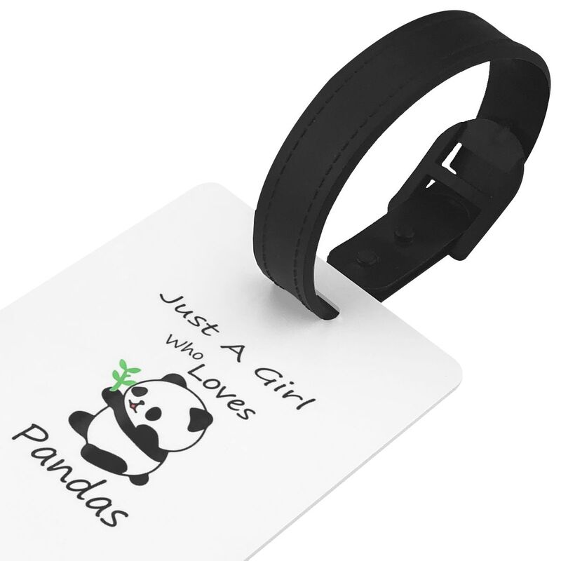Luggage Tags Just A Girl Who Loves Pandas Portable Travel Label Baggage Boarding Tag Luggage Travel Suitcase Accessories Tag