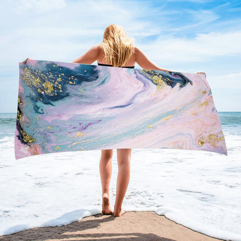 Square Beach Towel Women's Print Microfiber Towel Shawl Seaside Holiday Swimming Leisure Fashion Beach Clothes Spring and Summer