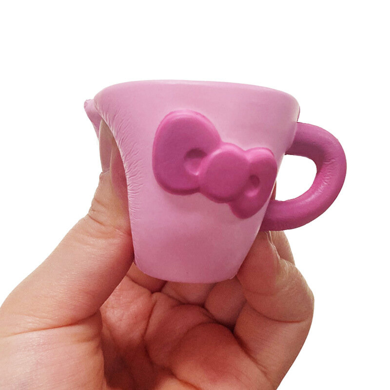 Sanrio-tazas de café de simulación de PU Kawaii para niños y adultos, juguete de descompresión de rebote lento, juguetes para aliviar el estrés, regalo para niños y adultos