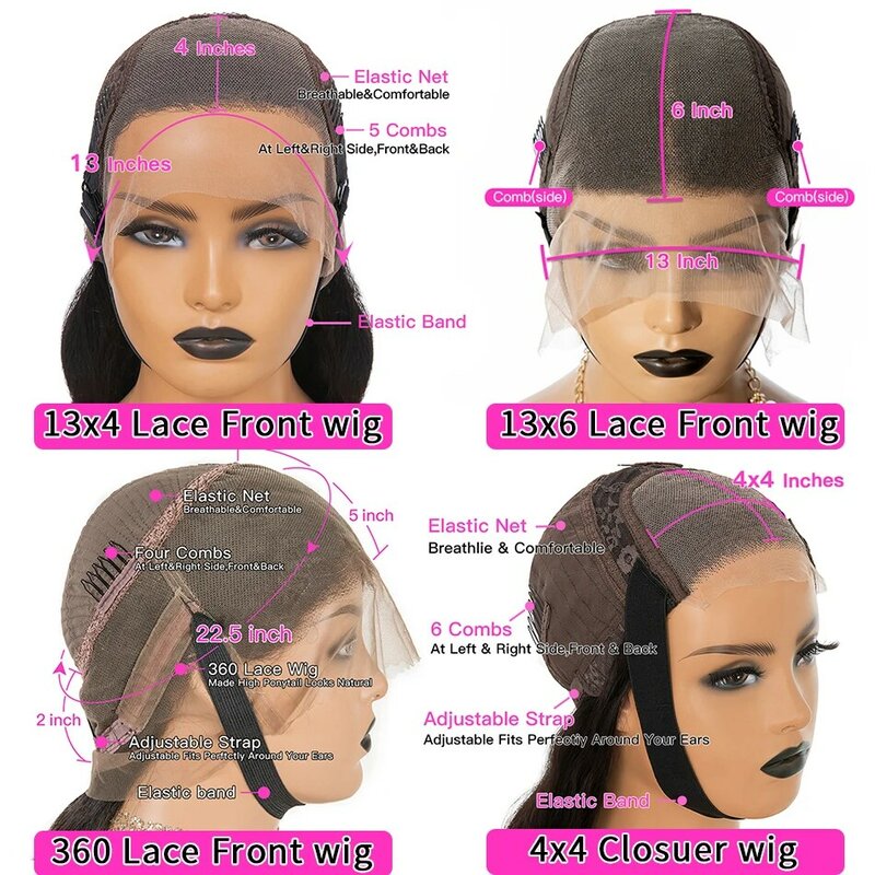 Body Wave Lace Front Human Hair Wigs for Black Woman 13x6 HD Lace Frontal Wig 180 Density Transparent Preplucked Human Hair Wig