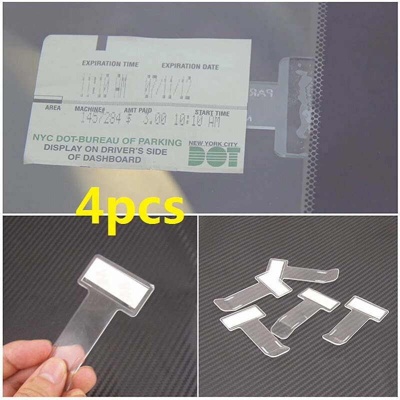 Windscreen Ticket Holder Ticket Clip Organizer T Shape Work Pass 1/2/4Pcs 7.5x4x0.1cm Gadget Holder New Practical