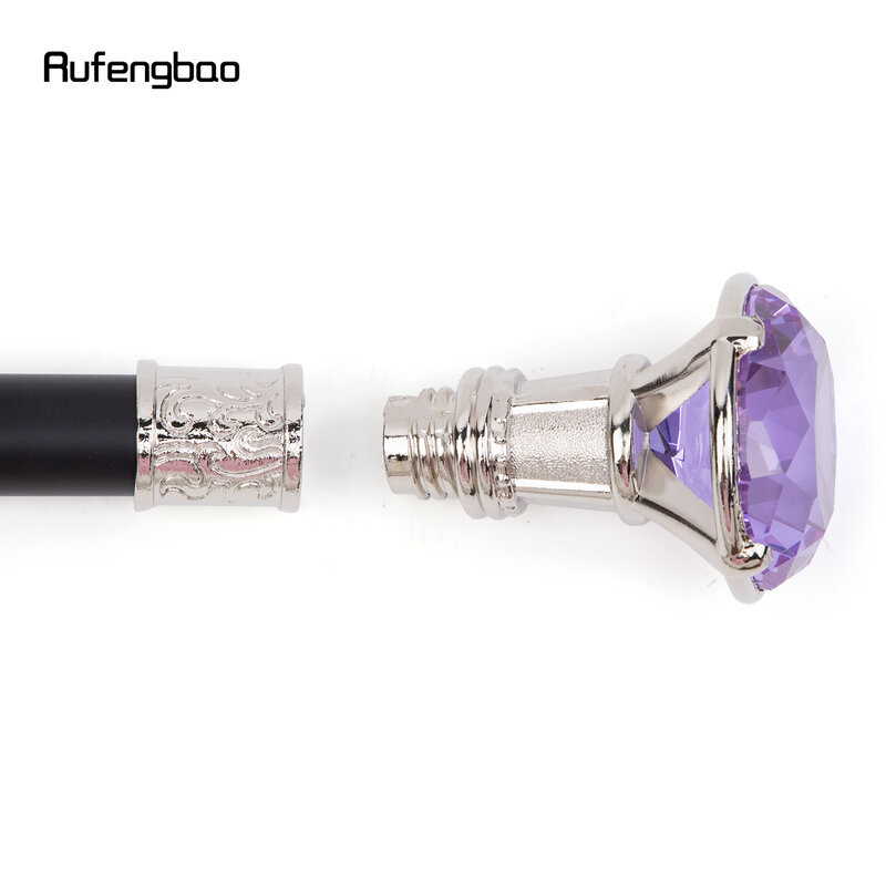 Bastón de color púrpura claro para caminar, accesorio decorativo con forma de diamante, a la moda, elegante, para Cosplay, 93cm