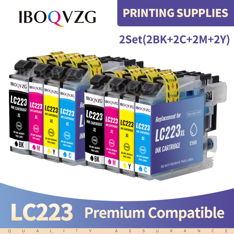 IBOQVZG Cartouche D'imprimante Compatible Pour Brother LC223 LC221 Cartouche D'encre MFC-J4420DW J4620DW J4625DW J5320DW J5620DW Imprimante