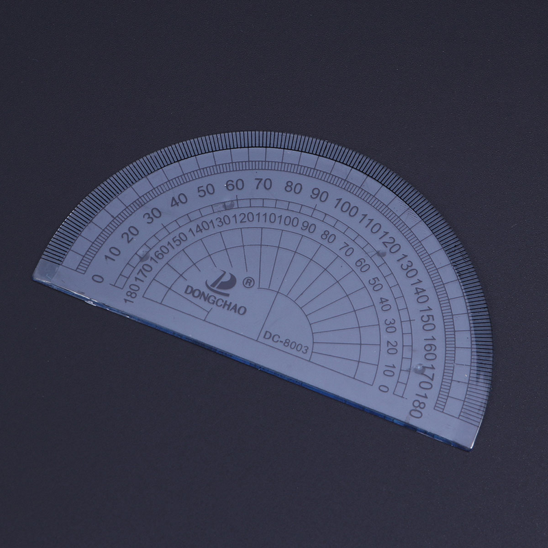 Transportador de matemáticas de plástico transparente, 36 piezas, 180 grados, 180 grados, 180 grados, 180 grados