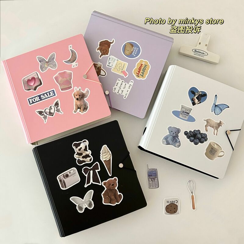 MINKYS-anillo Kawaii en forma de D, carpeta de tarjetas de fotos Kpop de 3 pulgadas, gran capacidad, álbum de fotos, libro coleccionable