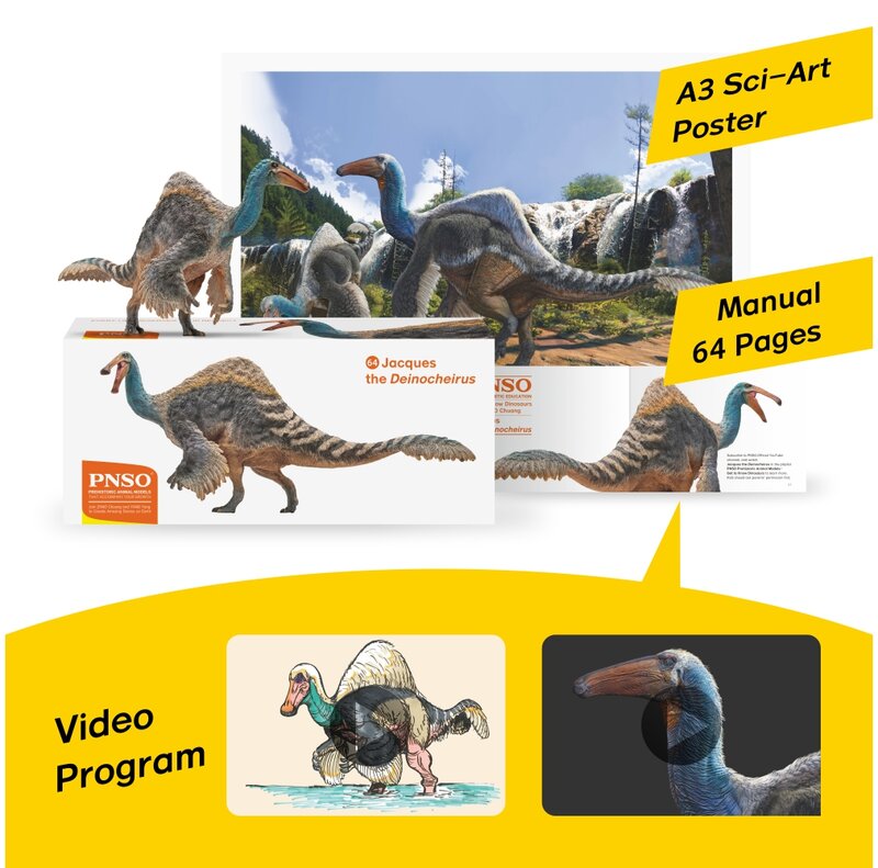 Modelos de dinosaurios prehistóricos PNSO: 64 Jacques the Deinocheirus