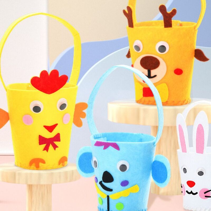 Storage Bucket Non-Woven Fabric DIY Handbag Animal DIY Material Kids Educational Toys Colorful Non-Woven Fabric