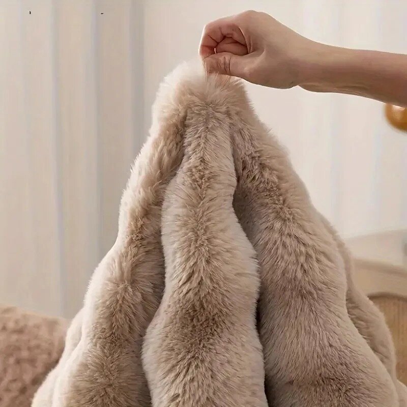 Alfombra de tela de lana de burbujas, redonda, de color sólido simple, suave de primera calidad, alfombras esponjosas, peluda, cálida, bonita, alfombra decorativa para interiores
