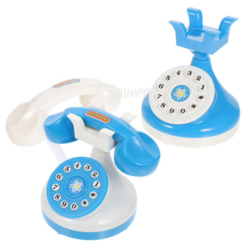 2 Pcs Simulated Telephone Toy Number Cognition Plastic Dial Cosplay Fake Plaything Kid Early Education Child