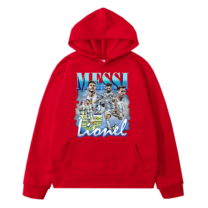 Football messi avatar printed anime hoodie Fleece Sweatshirt Jacket y2k sudadera pullover kids Hoodies gift boys girls clothes