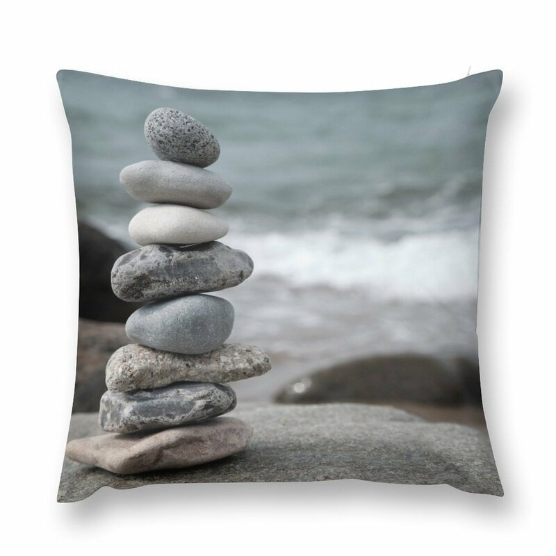 Stone tower on the Baltic Sea beach Throw Pillow Decorative Cushion Cover Pillow Cases Decorative Christmas Pillowcase
