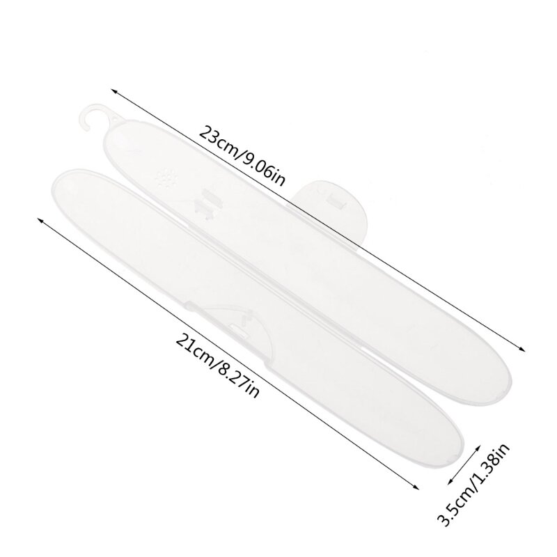 Caja plástico para soporte cepillo dientes, protector portátil viaje transparente, 23x3,5x3cm