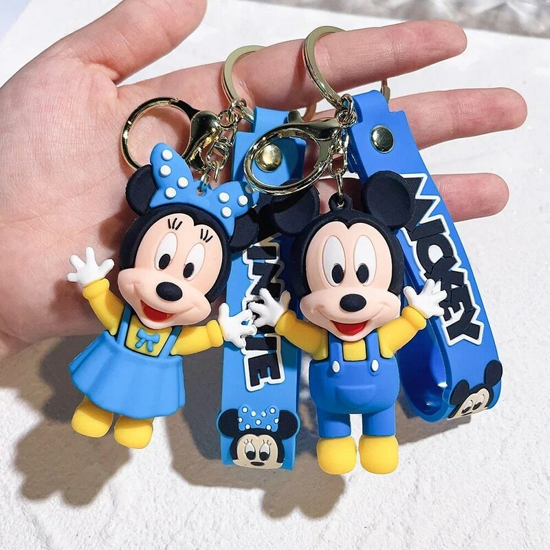 Aksesori kartun Anime gantungan kunci Mickey lucu Minnie gantungan kunci tas siswa liontin gantungan kunci mobil gantungan kunci pasangan hadiah anak-anak