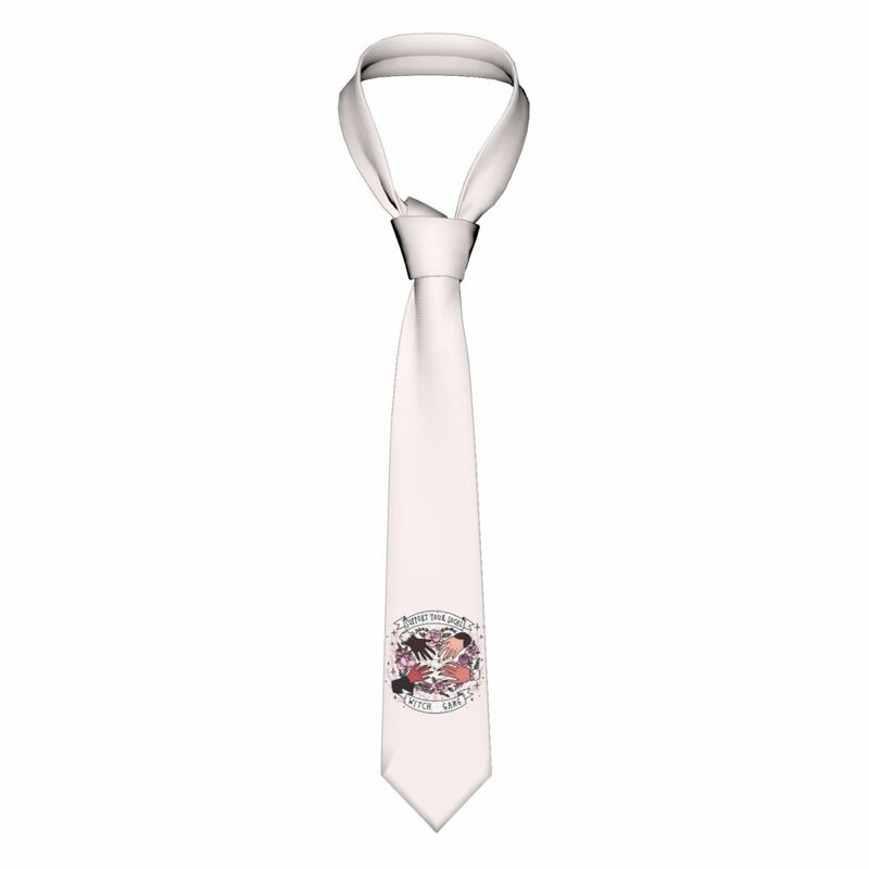 Модный галстук с поддержкой вашей местной ведьмы, галстук для офиса, мужской галстук с цветочным узором на заказ для Хэллоуина