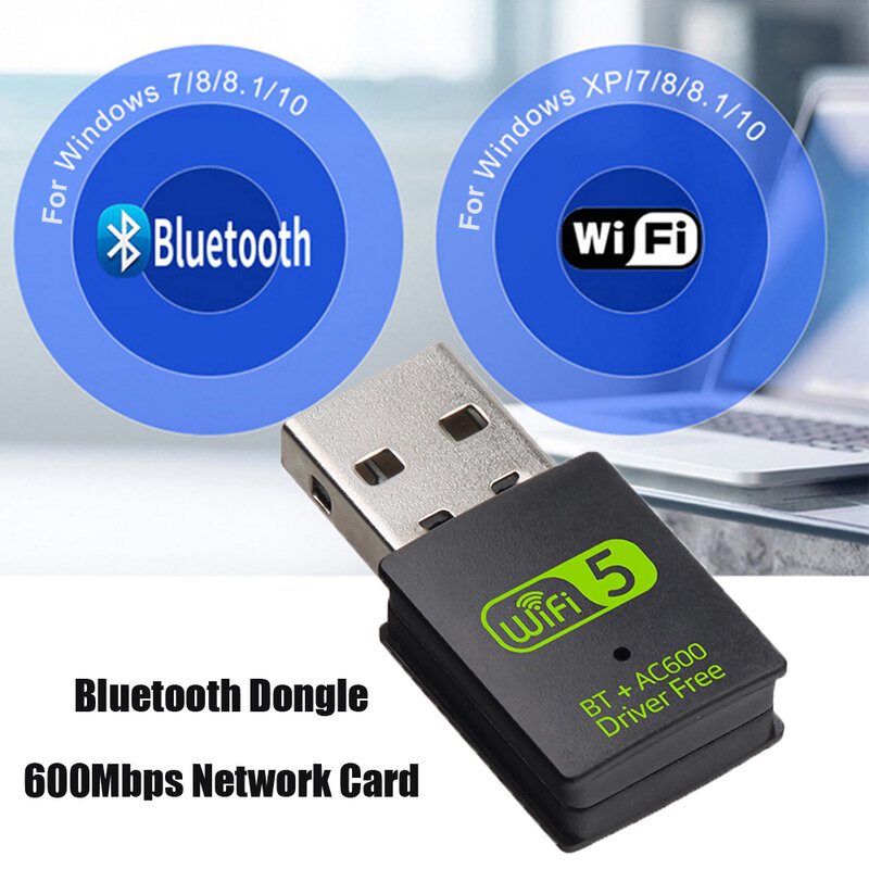 600 Мбит/с WIFI USB Bluetooth-совместимый адаптер драйвер бесплатный BT wifi USB-ключ двухдиапазонный LAN Ethernet адаптер USB Сетевая карта