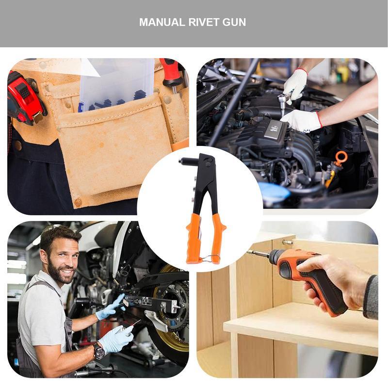Manual Riveter Manual Rivet Tool 9.5-Inch/10.5-Inch Metal Hand Riveter For Household Quick Fixes Leather Metal DIY Hobbies