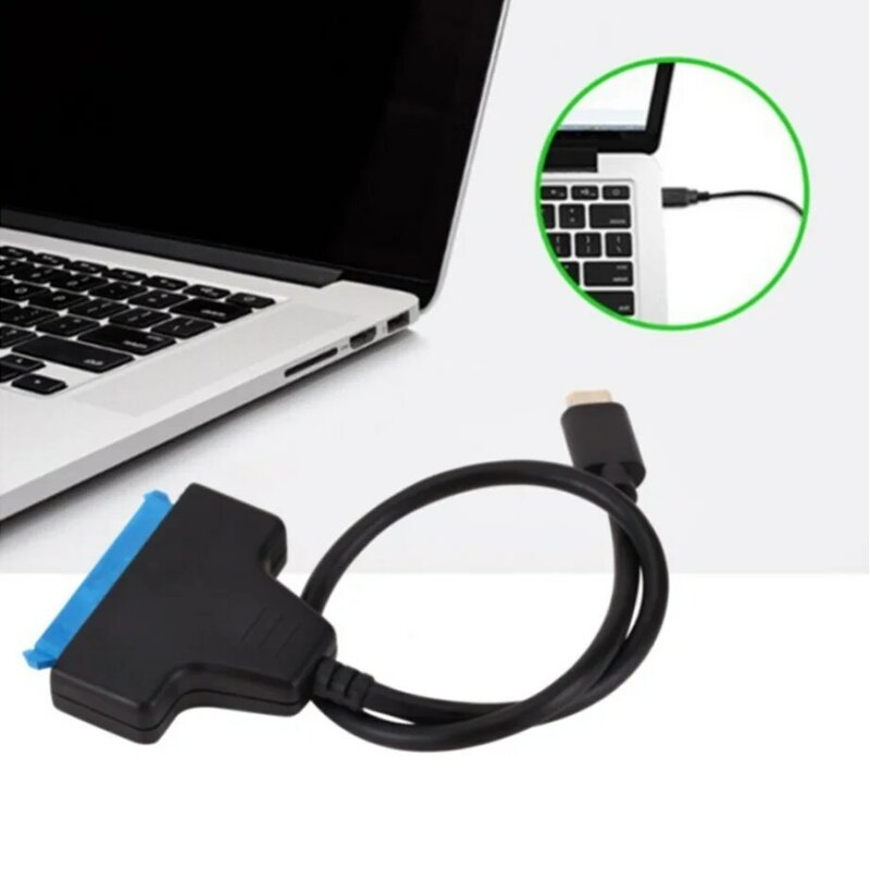 Grwibeou USB-C zu Sata Adapter Sata zu Typ-C-Kabel USB 3,1 bis zu 6 Gbit/s Unterstützung 2,5 Zoll SSD HDD Festplatte 22-poliges Sata-Kabel