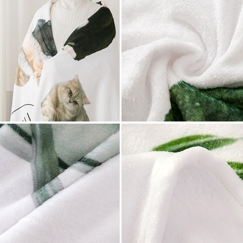 ที่นอนผ้าฟลีซสำหรับฤดูหนาวพิมพ์ลายดิจิตอลเตียงยาวถึงเข่าอบอุ่นผ้านุ่มใช้สำหรับตั้งแคมป์