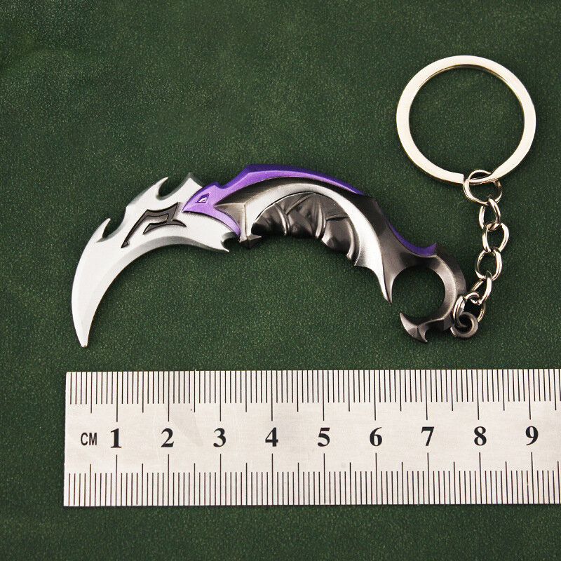 Valorant Waffe Metall Nahkampf Reaver 2,0 Karambit Messer M4 Anime Spiel Peripherie Samurai Schwert Modell Keychain Geschenk Spielzeug für Jungen