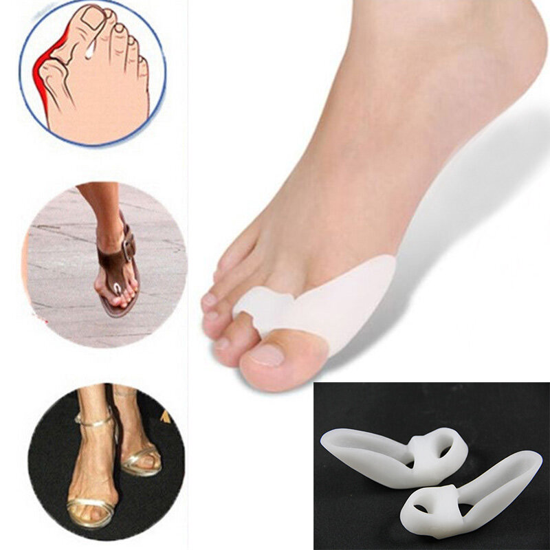 Profissional Silicone Gel Toe Thumb Straightener, Hallux Valgus Corrector, Óssea Orthotics, Foot Care Tool, 2Pcs
