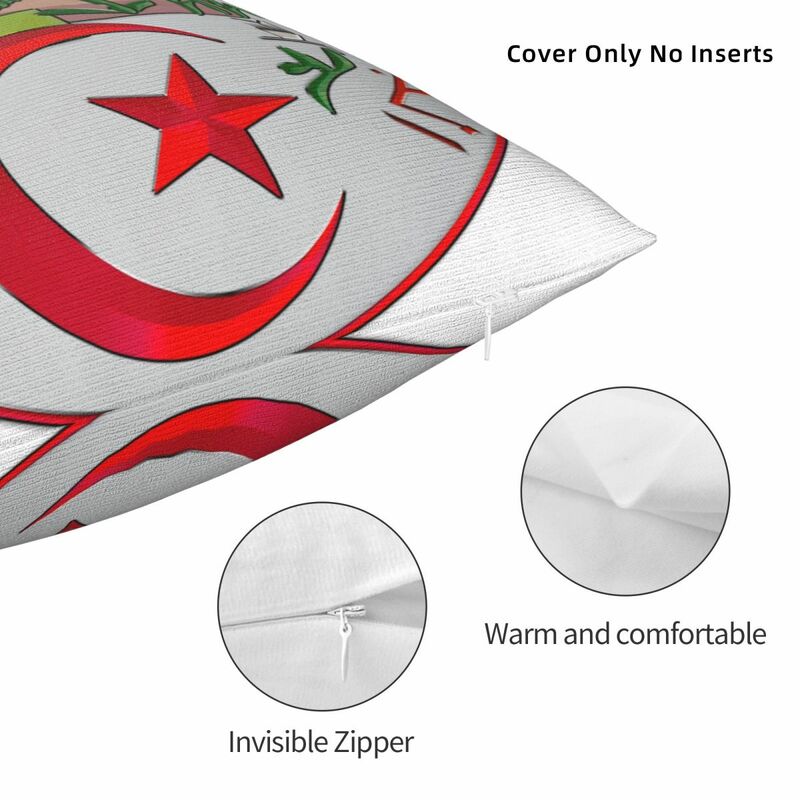 Algerian Emblem Square Pillow Case for Sofa Throw Pillow
