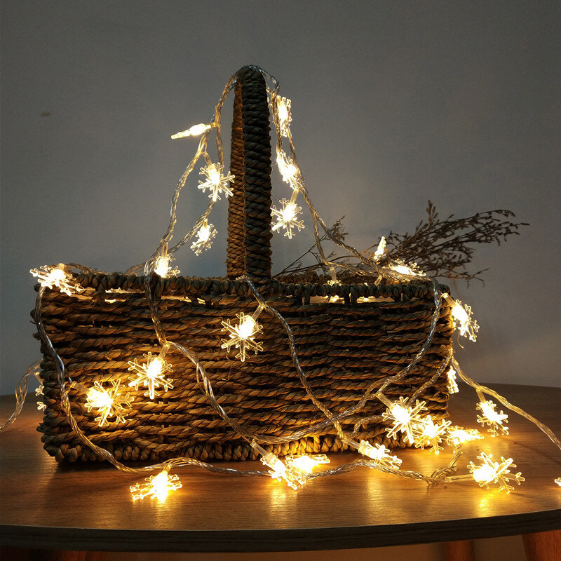 Christmas Tree Snowflake Led String Lights Garland Xmas Decoration For Home Navidad Xmas Tree Decor Fairy Light Pendant