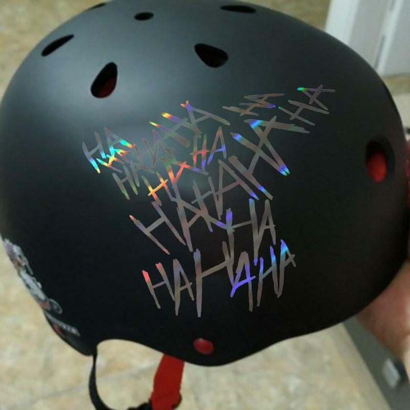 HAHAHA Funny Helmet Decal Waterproof Motorcycle Stickers Reflective Helmet Decoraive Decal Accessories For Motorcycles