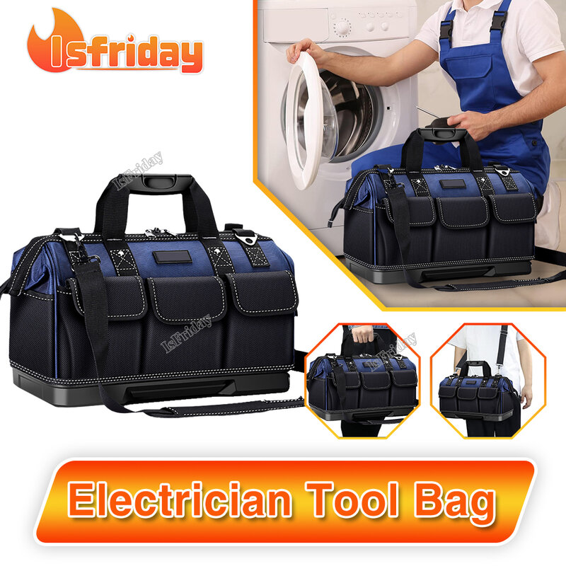Electrician Tool Bag Multifunctional Tool Bags 1680D Oxford Cloth Electrician Bags Waterproof and Wear-Resistant High Capacity