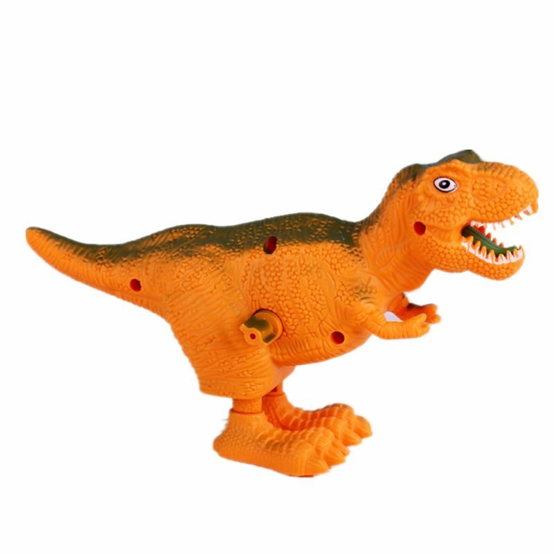 Juguete dinosaurio enrollado 4XBD 7 pulgadas, encantador juguete cuerda para educación aprendizaje bebés, juguete