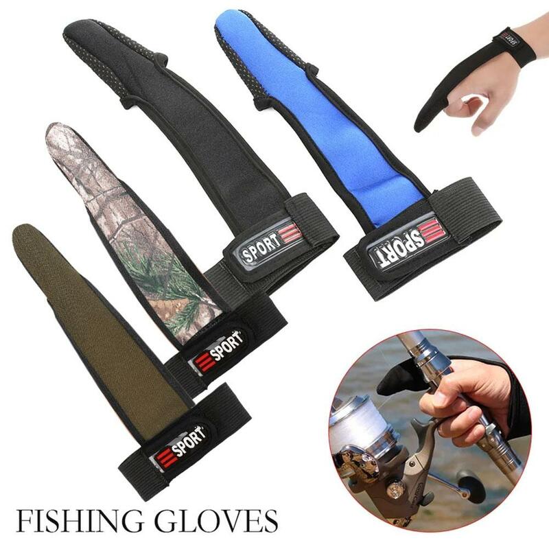 Guantes de pesca protectores de un solo dedo, azul/rojo/Negro, antideslizantes, accesorios de fundición para pescadores, X9D7, 1 unidad