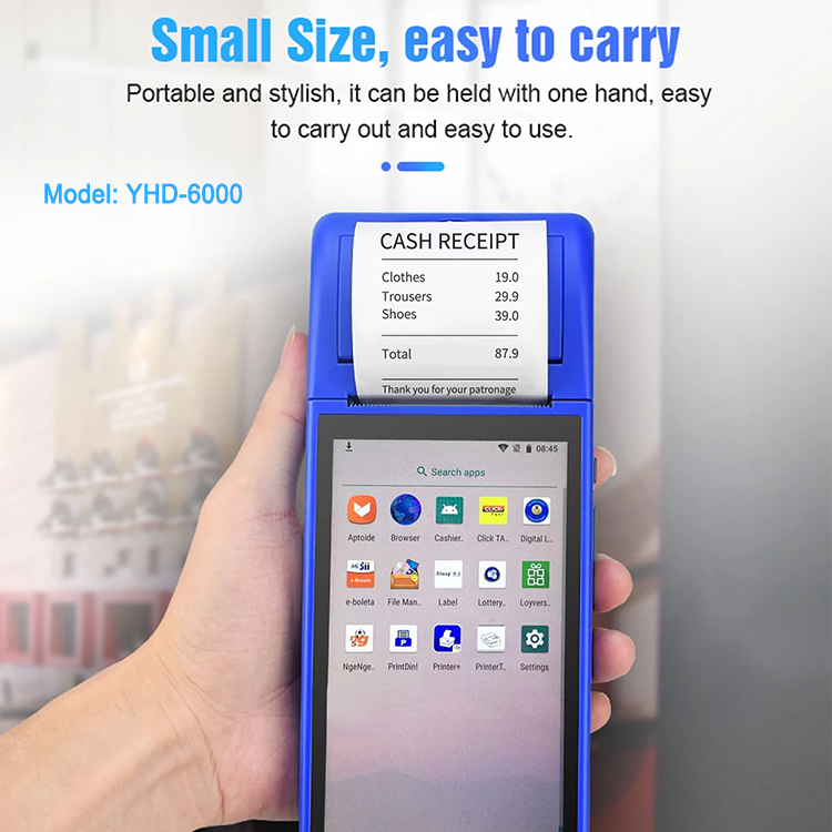 PDA YHD-6000 Handheld Smart Terminal PDAs Android USB & Blue tooth & Wifi Fast Scanning Printing Clear
