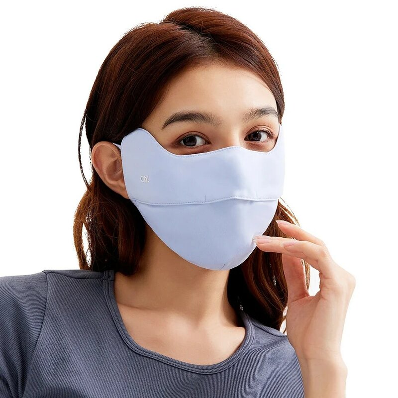 OhSunny New Face Masks Summer Outdoor anti-uv protezione solare Quick Dry naso aperto tessuto di raffreddamento traspirante Solid Shield