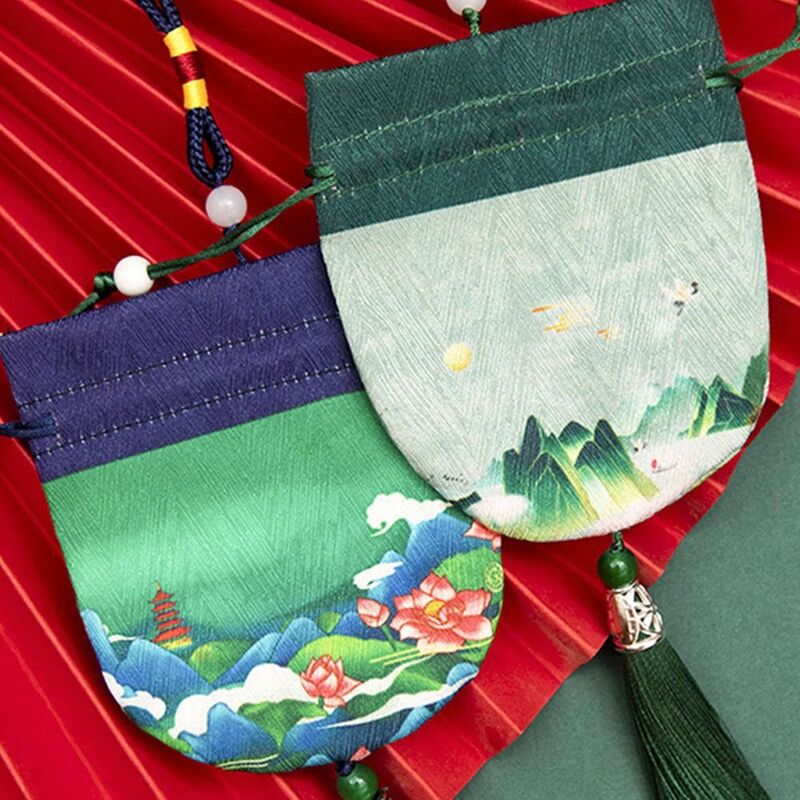 Женская Саше в китайском стиле, модная пустая сумка с круглым дном, украшение для автомобиля, подвесная сумка для ювелирных украшений, сумки для хранения ювелирных изделий