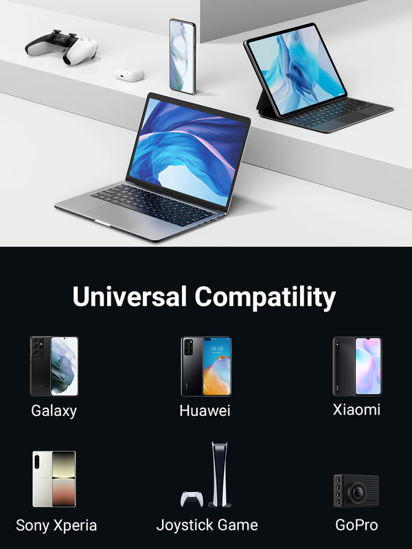 Ugreen-Samsung s9 s10 plus用のUSBタイプCケーブル,急速充電3.0,角度付き,ゲーム用のデータケーブル,USB-Cワイヤー