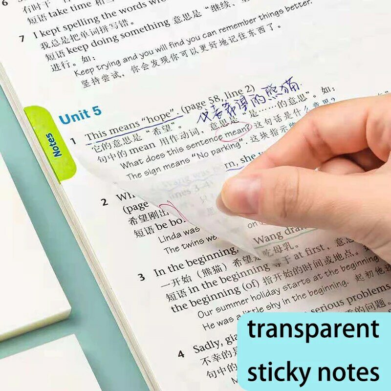 Transparent Tearable Notes Can Be Pasted PET Students With a Set of Box Notes Stickers Memo Note Paper Hand Account Mark Ins
