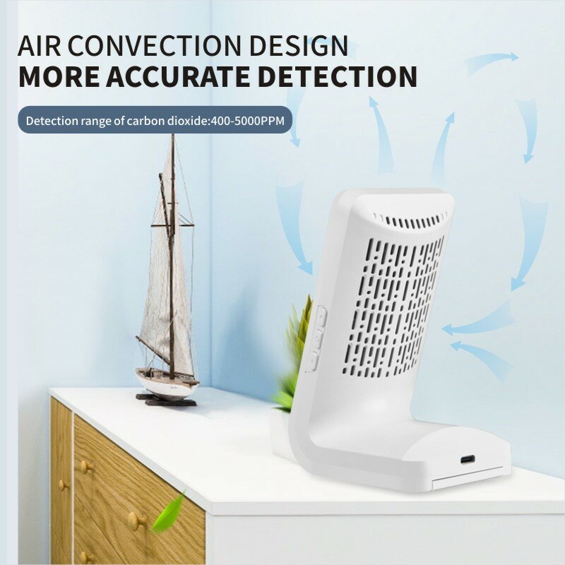 3 In 1 CO2 Detector Infrarood Draagbare Lcd Kooldioxide Sensor Voc Pm Formaldehyde Concentratie Luchtkwaliteit Detector