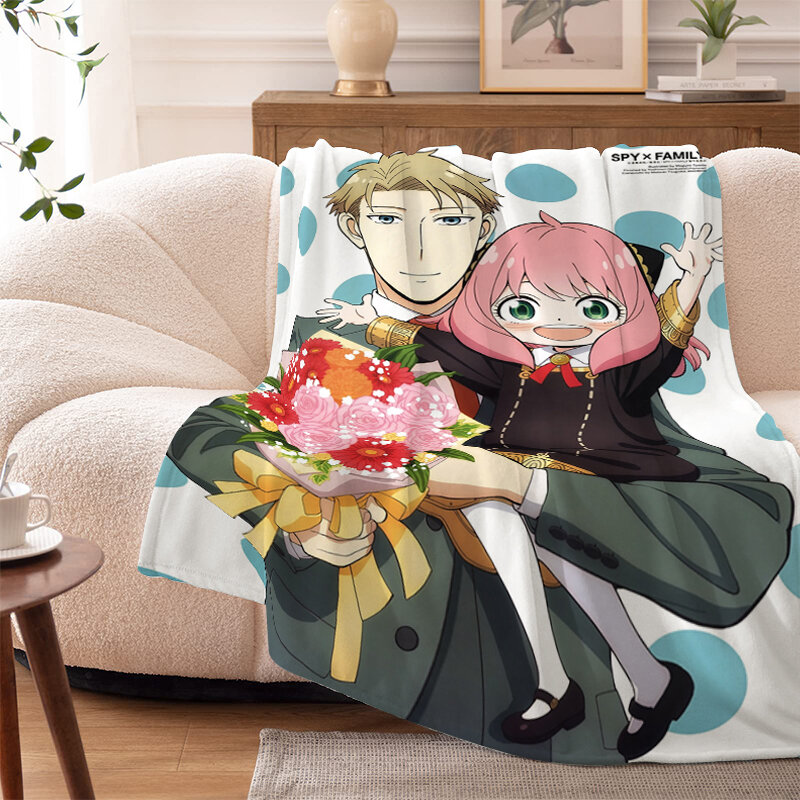 Benutzer definierte Decke Sofa S-Spy × Familie warmes Knie Bett Fleece Camping Nickerchen Winter Anime flauschige weiche Decke für Winter Mikro faser Bettwäsche