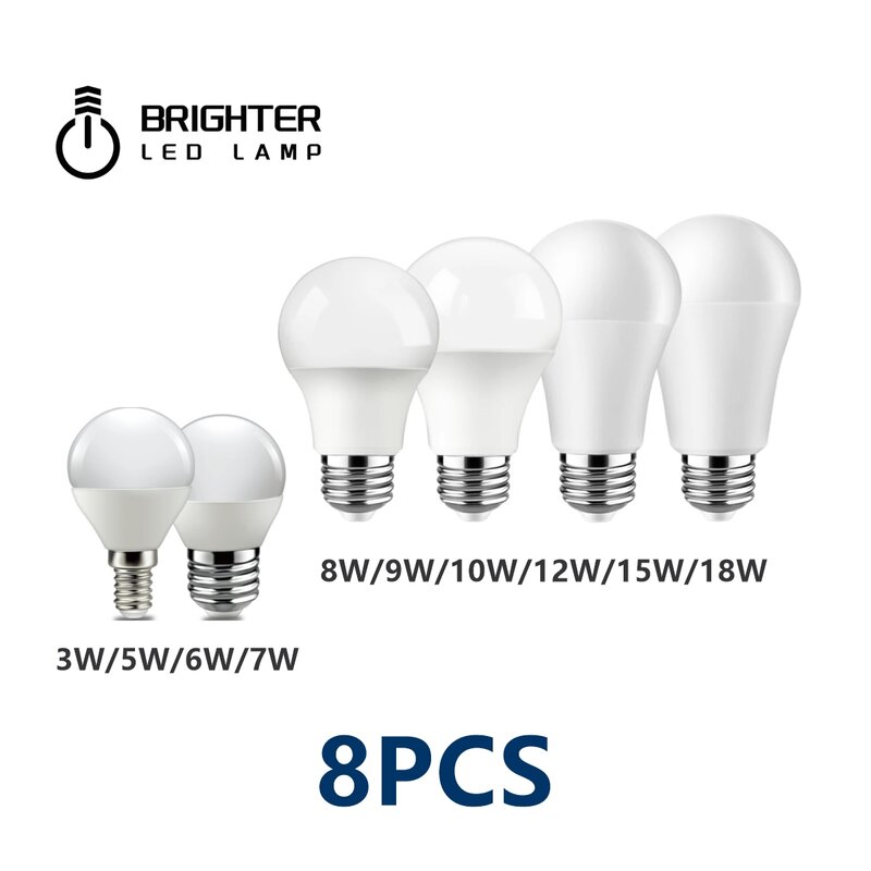 Lâmpada led 220v lampara e14 e27 b22 quente branco frio de alta potência 3w-18w adequado para cozinha, banheiro, sala de estar e escritório